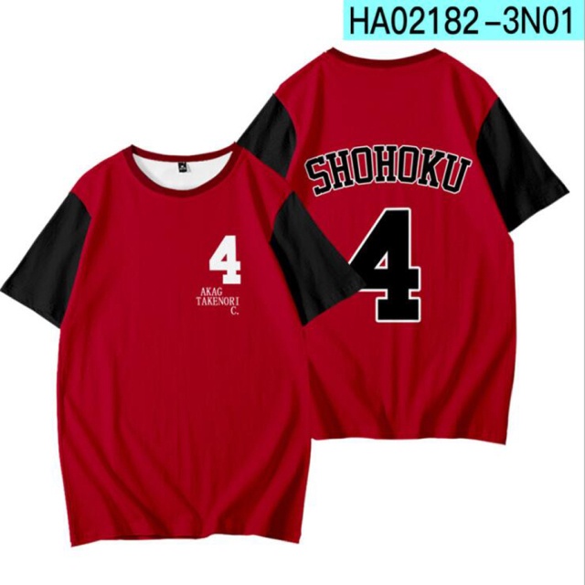 Áo Thun Tay Ngắn In Hình Nhân Vật Anime Slam Dunk 3D Thời Trang