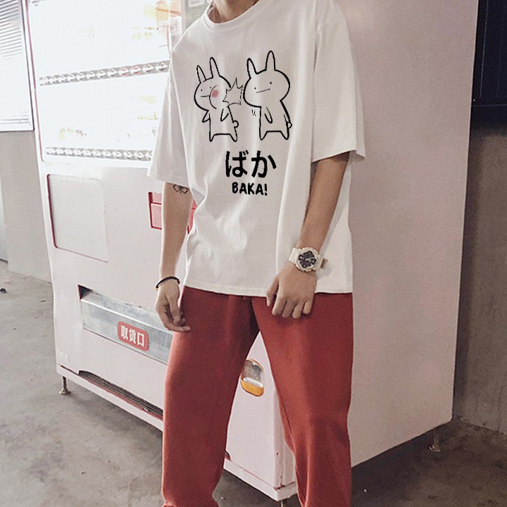 ÁO THUN UNISEX AOMI THO BAKA TAY NGẮN TAY LỠ NAM NỮ CHẤT LƯỢNG CAO