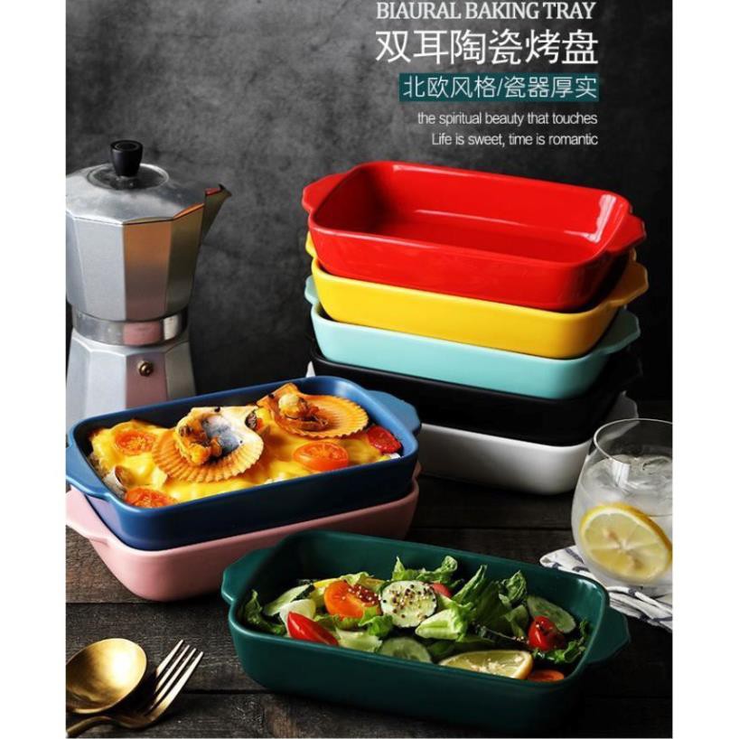 KHAY NƯỚNG SỨ CHỮ NHẬT