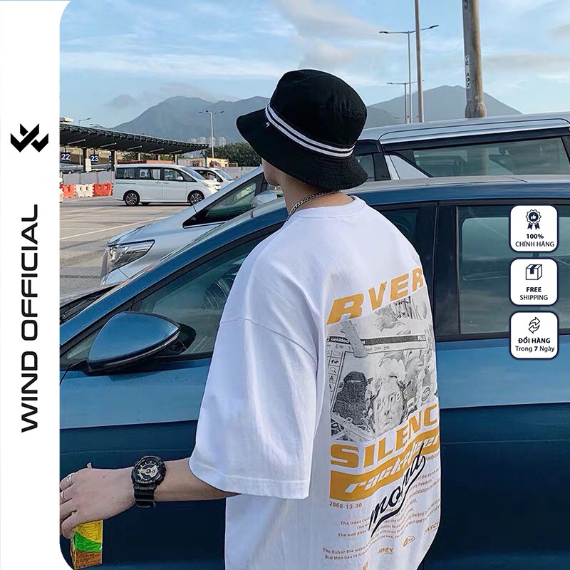Áo thun form rộng WIIS phông unisex tay lỡ RVER thoi trang nam nữ oversize ulzzang