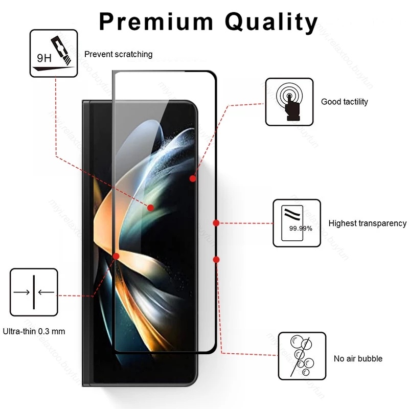 3In1 Tempered Glass + hydrogel soft film Screen Protector + lens film for Samsung Galaxy Z Fold 4 5G fold4