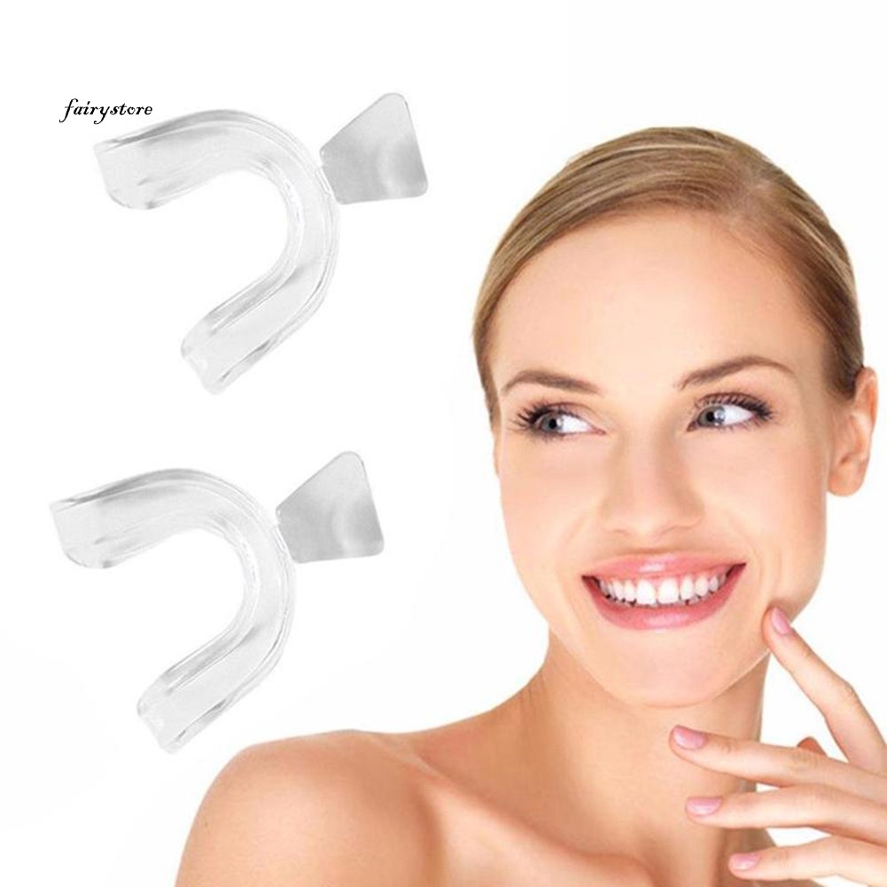 FS_2Pcs Food Grade Silicone Thermoform Teeth Whitening Tray Dental Care Mouth Guard