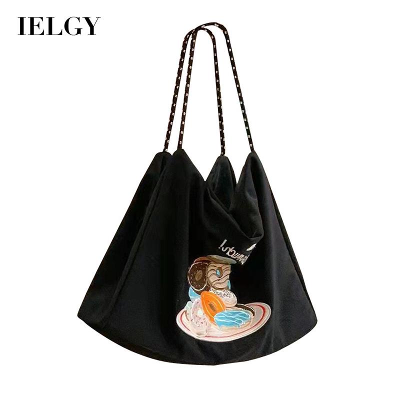 Túi Đeo Vai Vải canvas Cỡ Lớn Thêu Họa Tiết Phong Cách Nhật Bản Thời Trang Cho Nữ