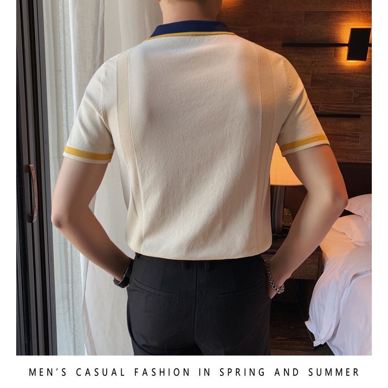 Áo polo nam len mongtoghi hàn quốc mềm mịn thoáng mát ABABA - ABA-POLOLEN