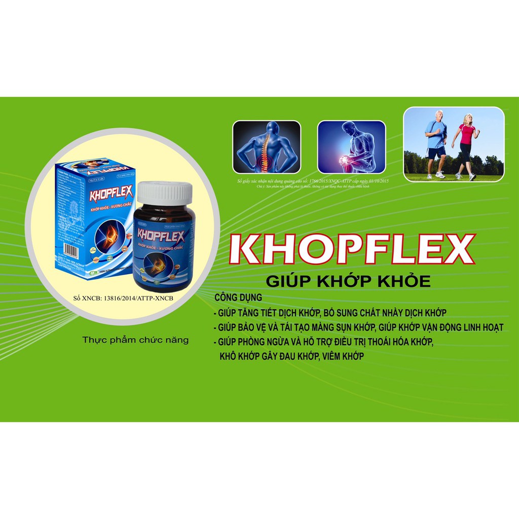 Viên Uống KHỚP KHOPFLEX  - Hộp 30 viên -Phòng Ngừa Và Hỗ Trợ Điều Trị Thoái Hóa Khớp, Khô Khớp