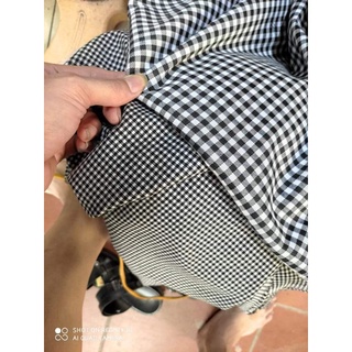 chân váy xòe kẻ phối nơ dài 60cm