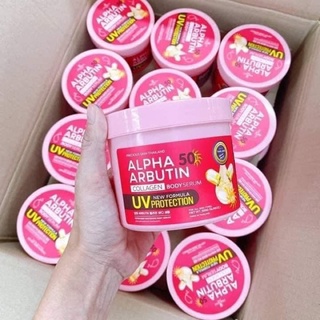 Kem Dưỡng Trắng Da Chống Nắng Alpha Arbutin Collagen Body Serum 500g UV 50 SPF Precious Skin Thái Lan