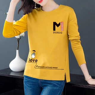 áo phông nữ Áo thun nữ tay dài cổ tròn thời trang Hàn Quốc