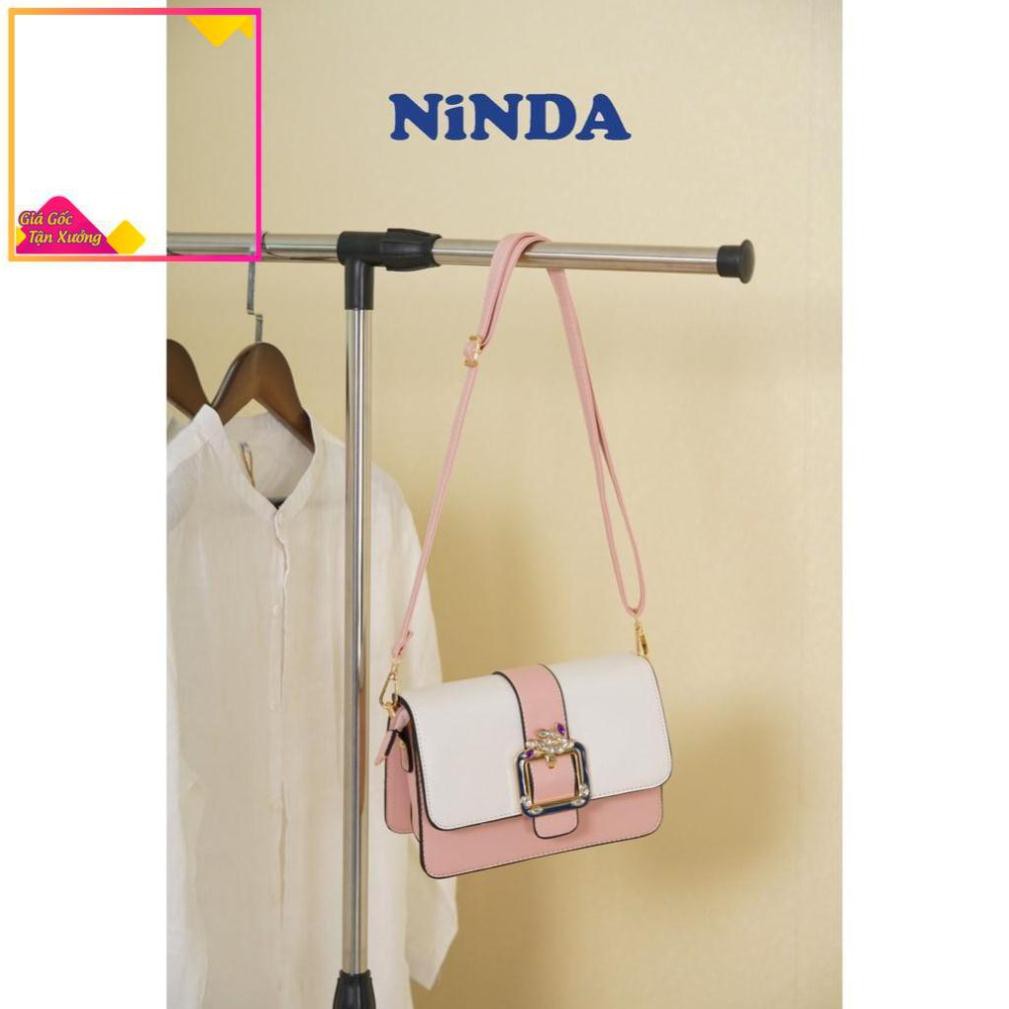Giá phơi quần áo Inox NiNDA R217 2 tầng có bánh xe