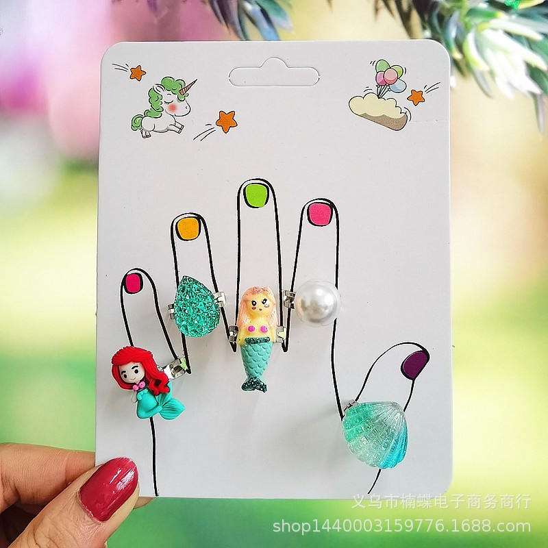 Bộ 5 Nhẫn Hợp Kim Hình Kỳ Lân Hoạt Hình Có Thể Điều Chỉnh Cho Bé Gái 2021