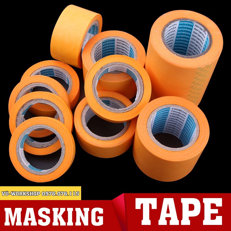 Dụng Cụ Sơn Mô Hình - Băng Keo Che Sơn - Masking Tape - Sơn Mô Hình Gundam Cuộn Dài 12m Và 50m