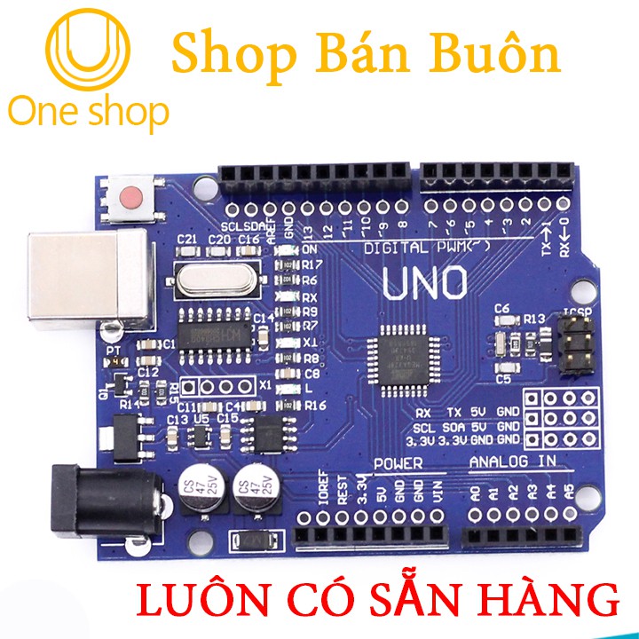 Kit Arduino Uno R3 Chíp Dán CH340G -Tặng Dây Kết Nối Trị Giá 15K (BH 06 Tháng)