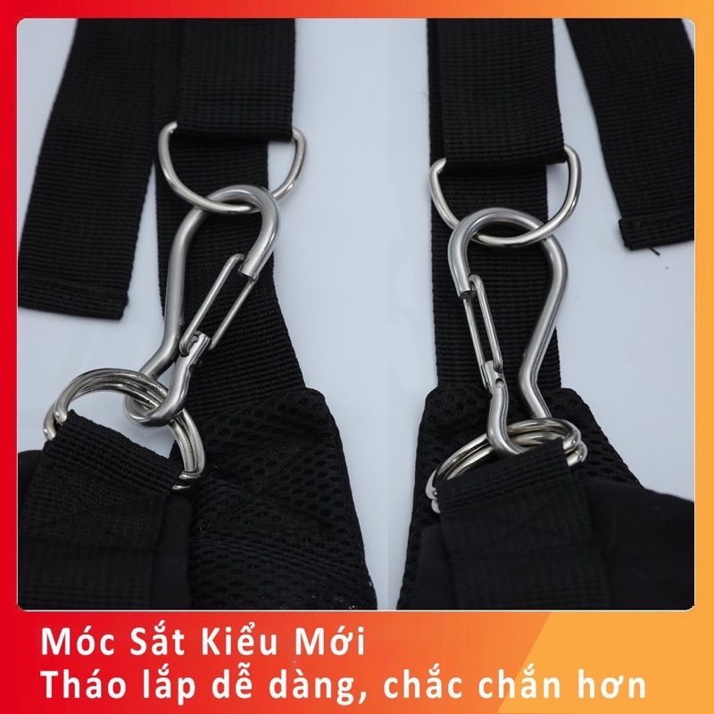 Đai Kéo giãn Cột Sống Lưng Treo Xà An Cốt Nam - Mẫu Mới Cải Tiến - Móc Sắt Chắc Chắn - Có Đệm Nách- Tặng 12 Miếng Dán