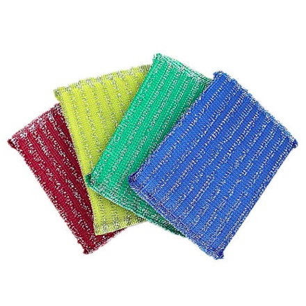 Bộ 4 Miếng Cọ Rửa Chén Bát, Cọ Xoong Nồi