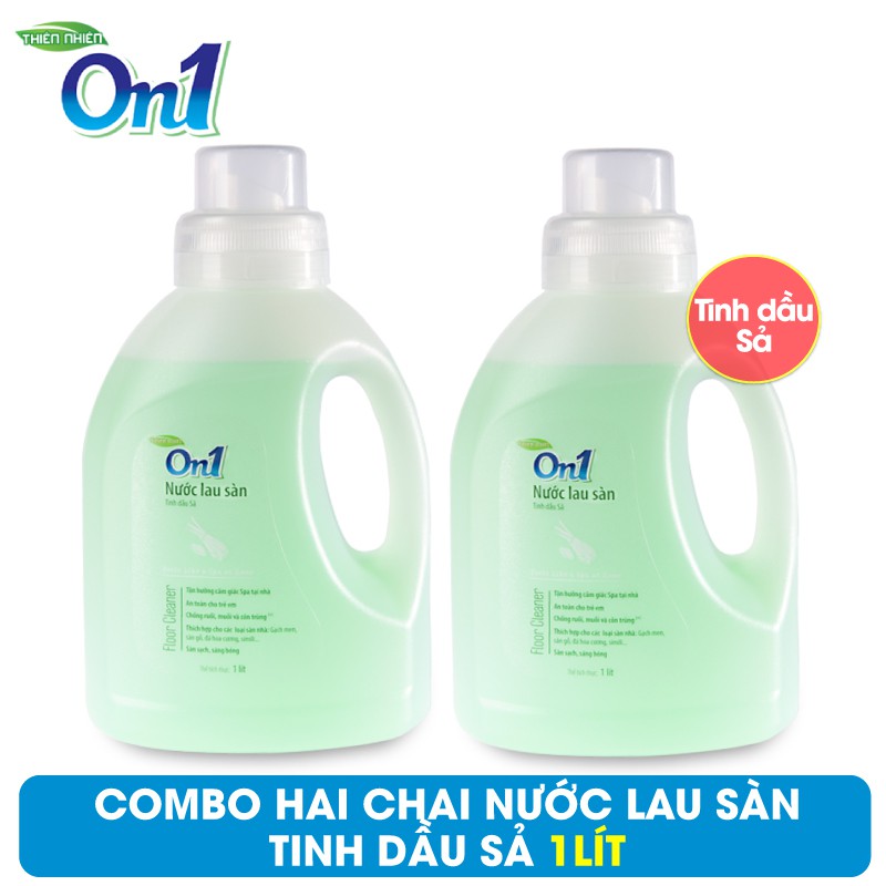 Combo 2 Can Nước Lau Sàn On1 Tinh Dầu Sả 1L - 2C-LC101