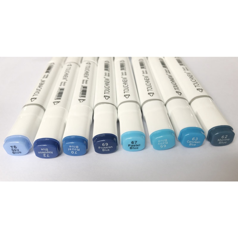 Set 8 Bút Đánh Dấu Hai Đầu Màu Xanh Dương