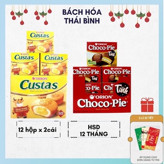 Bánh Chocopie/ Custas Lễ 792g (khay gồm 12 hộp nhỏ x 66g/hộp)