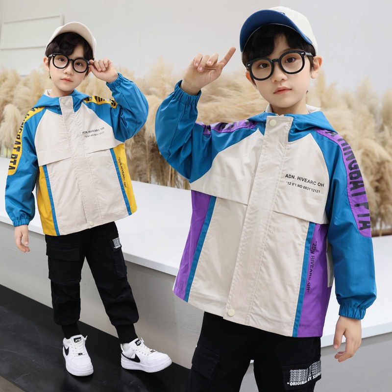 Áo khoác thời trang xuân thu cho bé trai 2021 6-7-8 tuổi 9
