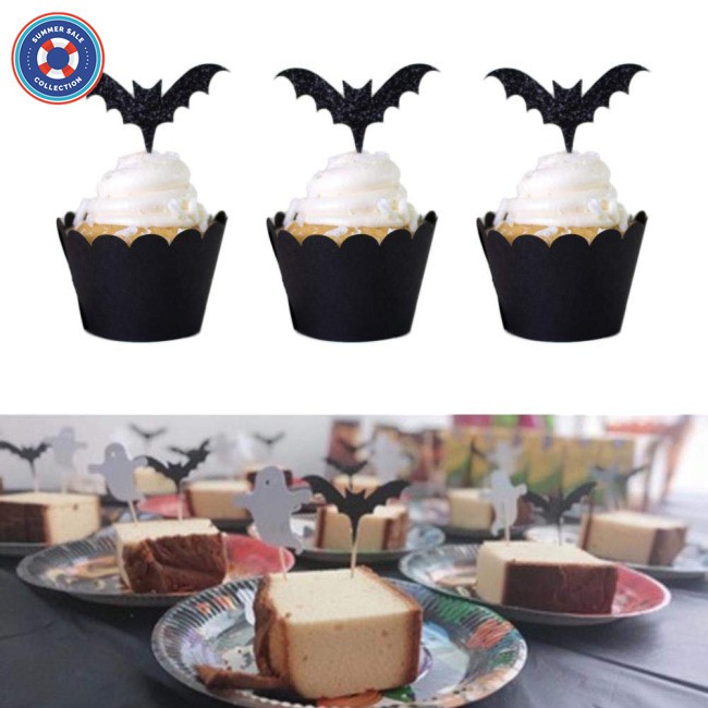 Đồ Trang Trí Bánh Kem Hình Con Dơi Cho Tiệc Halloween