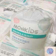 Khăn lau mặt dùng 1 lần MONKIDS khăn mặt khô cotton mềm cuộn 260 gam lau khô, lau ướt