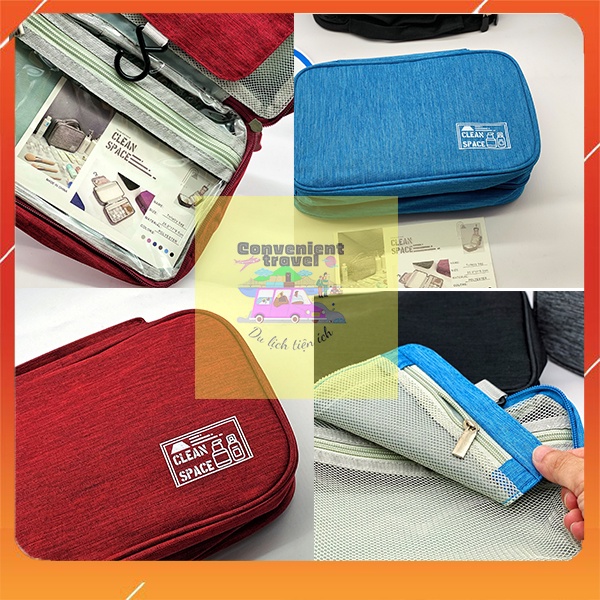 Túi phụ kiện du lịch chống nước có thể gấp gọn, Wash Bag - Đựng mỹ phẩm du lịch tiện lợi