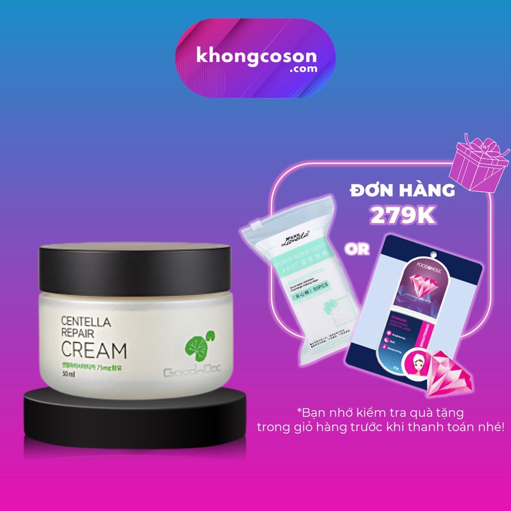 Kem Dưỡng Rau Má Goodndoc Centella Repair Cream Dưỡng Ẩm Phục Hồi Da 50ml - Khongcoson