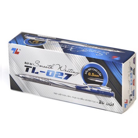 1 hộp bút bi TL027-Xanh (20c/h,60h/th,1.200c/th)