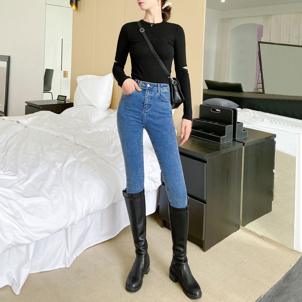 Quần Jean Ôm Dáng Co Giãn Tốt Thời Trang Thu Đông 2020 Cho Nữ | BigBuy360 - bigbuy360.vn