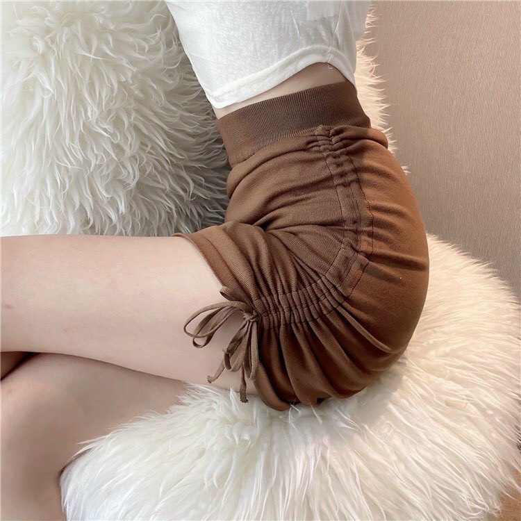 bozip thun -Chân váy ngắn body rút dây 2 bên cực xinh , chất thun bozip mềm mịn co giãn, đep