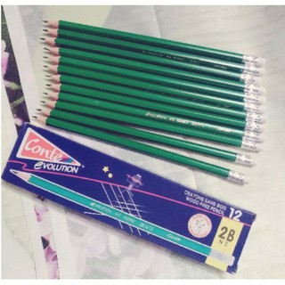 Hộp 12 cây bút chì 2B xanh, viết chì xanh
