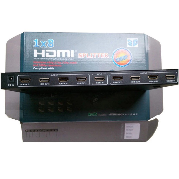 Bộ chia HDMI 1 in 8 out - Bộ chia HDMI 1 ra 8 - Bộ Chia HDMI 1 vào 8 ra