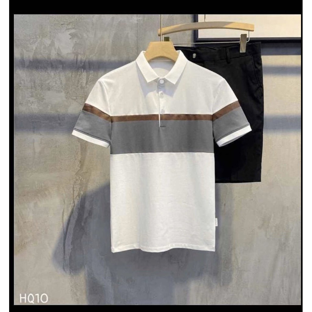 Áo Thun nam cổ bẻ HQ10 phối vải cá sấu Cotton xuất xịn,chuẩn form,sang trọng-lịch lãm ELEGANT | BigBuy360 - bigbuy360.vn