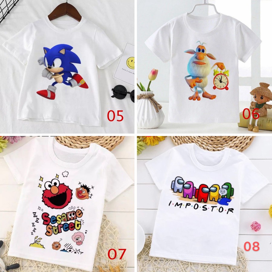 Áo Thun Nam Nữ Unisex In Hình Cute Dễ Thương 5-8, Đáng Yêu, Form Rộng Bền Đẹp, Ship Cod Tận Nhà, In Áo Theo Yêu Cầu