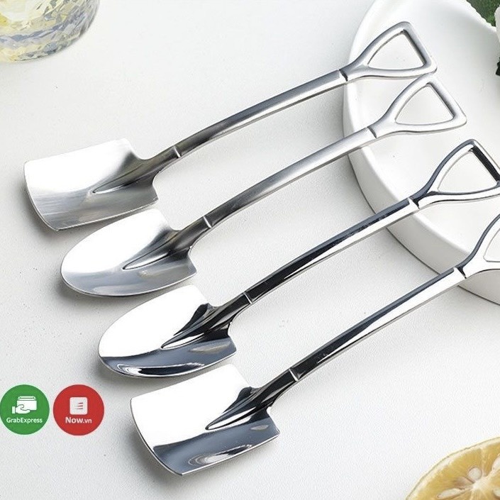 Thìa inox đẹp rẻ tốt tiện lợi,muỗng ăn hình xẻng chất liệu cao cấp an toàn cho bé - Muỗng xẻng inox cao cấp độc đáo