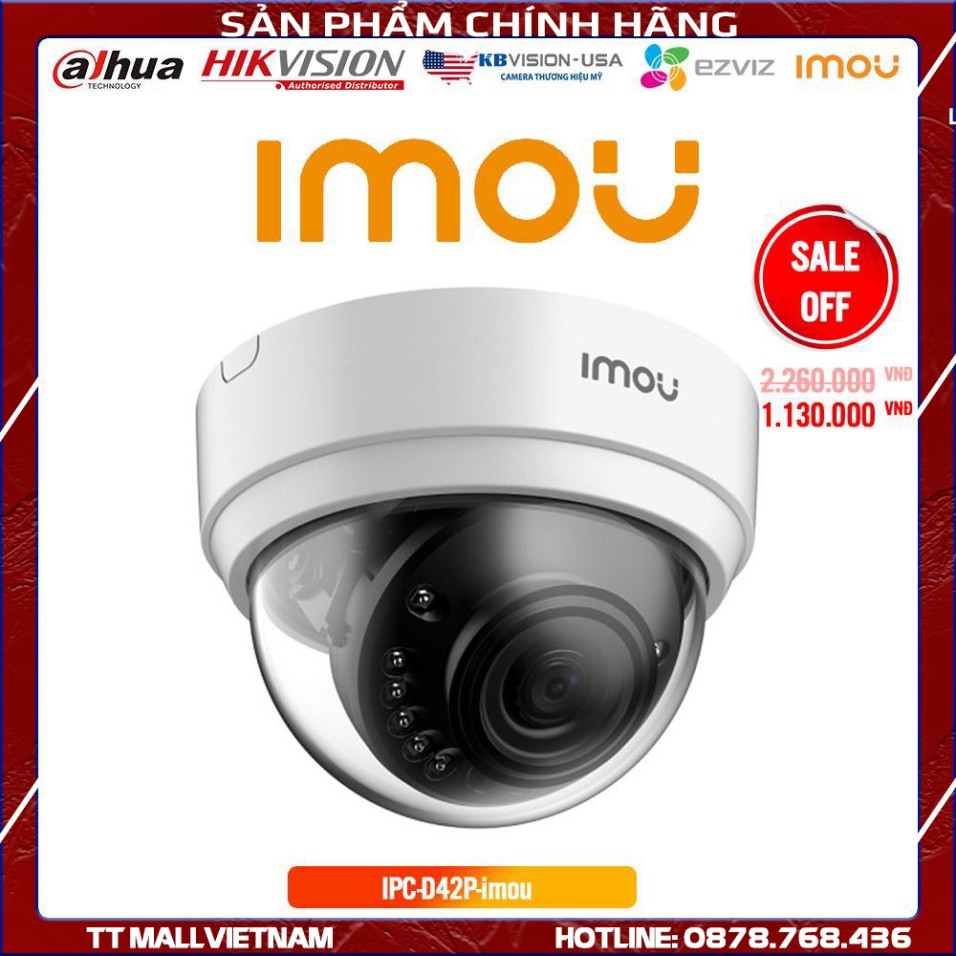 Camera Dahua IMOU IPC-D42P 4M 1080P Full HD - Bảo hành chính hãng 2 năm