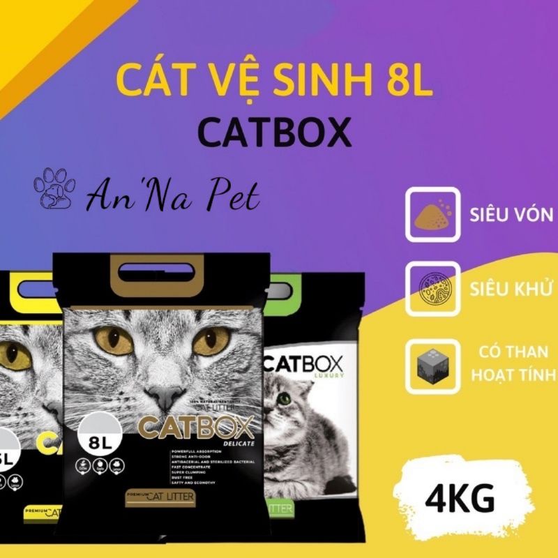 Cát vệ sinh cho mèo, Cát Box Luxury 8L cho mèo, Cát đất sét, đủ mùi hương, siêu vón cục, ít bụi tiện lợi - AnNa.Pet
