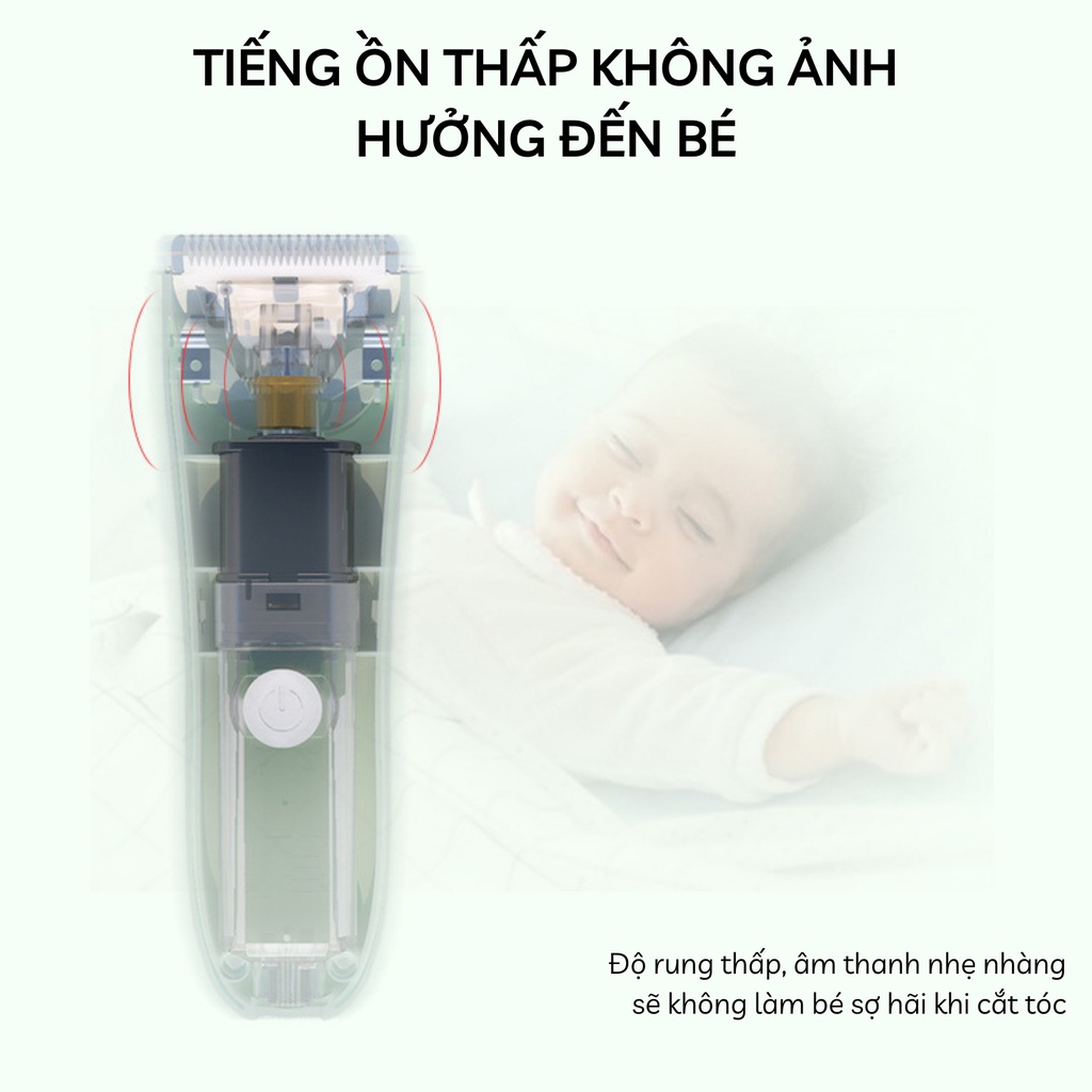 Tông Đơ Cắt Tóc Cho Trẻ Sơ Sinh MISUTA Chống Nước Máy Chạy Êm Chống Ồn