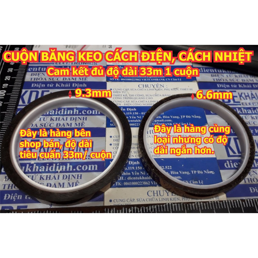 [Mã ELFLASH3 hoàn 10K xu đơn 20K] CUỘN BĂNG KEO CÁCH ĐIỆN, CÁCH NHIỆT 250độ KHỔ RỘNG 10mm/20mm kde4607