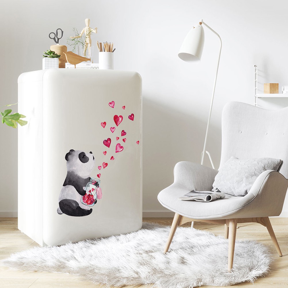 Sticker Dán Tường Họa Tiết Hình Con Gấu Trúc Dùng Trong Trang Trí Phòng Khách, Phòng Ngủ