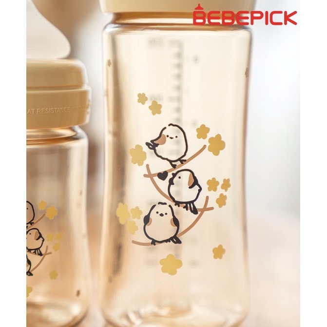 Bình sữa núm ti Bebepick bản chim vàng size 150ml -250ml
