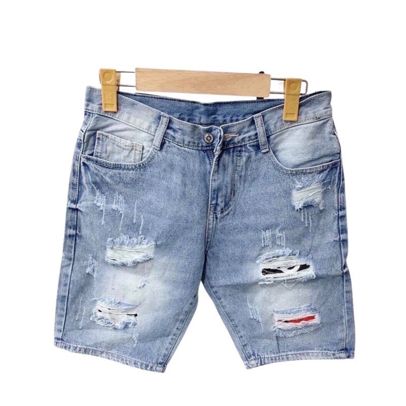 Quần Short Jean Nam Đẹp Chất Bò Co Giãn Cao Cấp, Quần JEAN nam trơn Mẫu Mới Phong Cách Hàn Quốc T03
