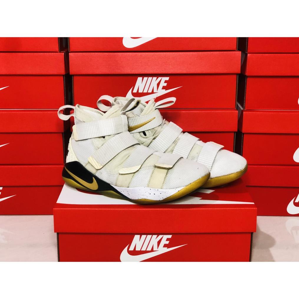 😆 Giày Bóng Rổ Real 2Hand Lebron Soldier 11 White - Size 40.5