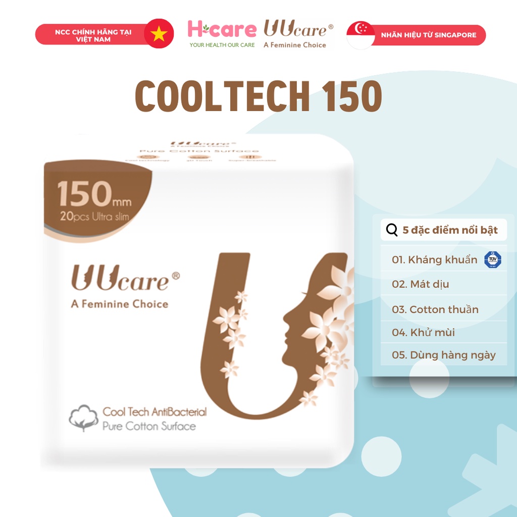 [UUCARE] Băng vệ sinh kháng khuẩn làm mát CoolTech 15cm hàng ngày