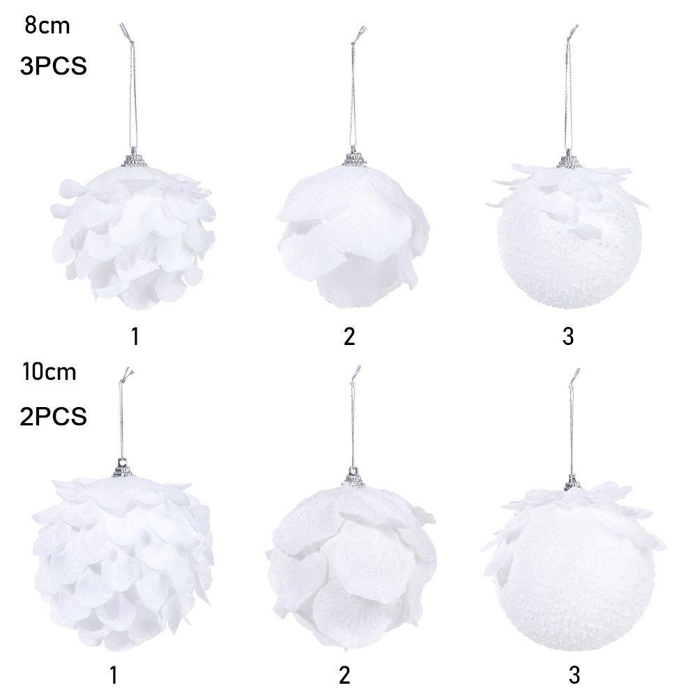 CONOPERY Bộ 3 Quả Cầu Xốp Hình Cánh Hoa Màu Trắng Lấp Lánh Trang Trí Nhà Cửa / Tiệc Cưới / Giá