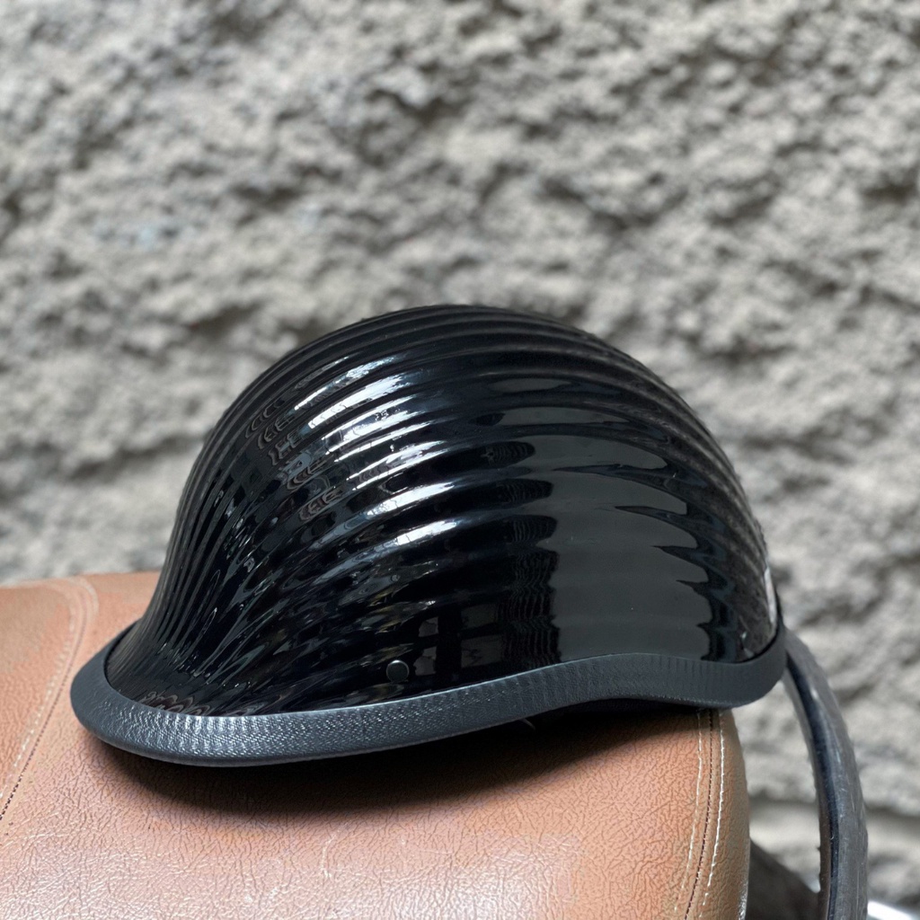 Mũ bảo hiểm nửa đầu vỏ sò, mũ sò hàng chính hãng cao cấp màu đen nhám