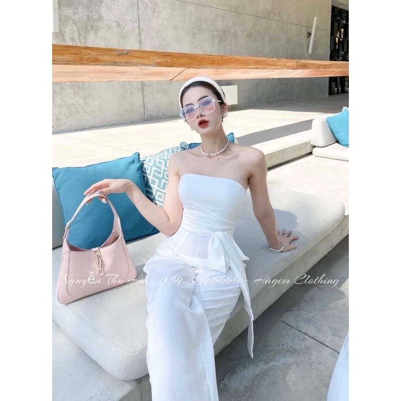 Jumsuit ống rộng áo cúp ngực vải lụa satin hàng thiết kế cao cấp đẹp MS05