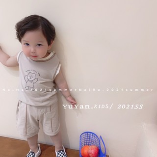 Bộ sát nách in hình gấu cho bé