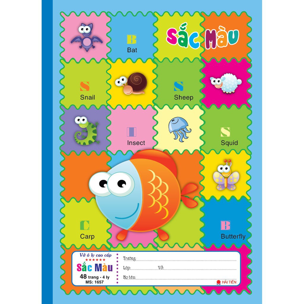 Lốc 10 quyển Vở ô ly Cao cấp 6 Sao - Sắc Màu - Hải Tiến