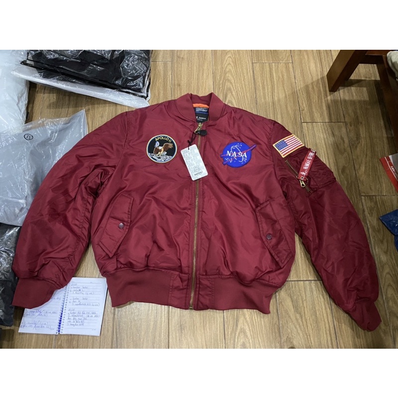 Áo bomber pilot bản Nasa full thêu logo hàng quảng châu order