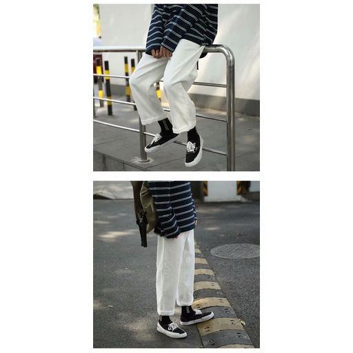 QUẦN KAKI ỐNG RỘNG 2MÀU -DÁNG SUÔNG PHONG CÁCH HÀN QUỐC-THỜI TRANG UNISEX-có size Nam Nữ dể phối đồ màu rêu,trắng